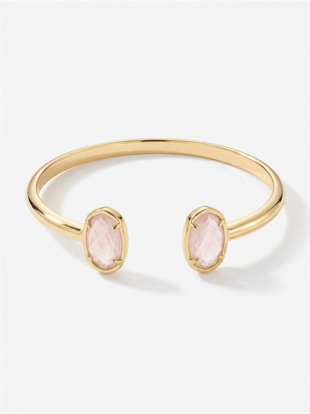 Kendra Scott Gold Open Cuff Bracelet with Pale Pink Stones